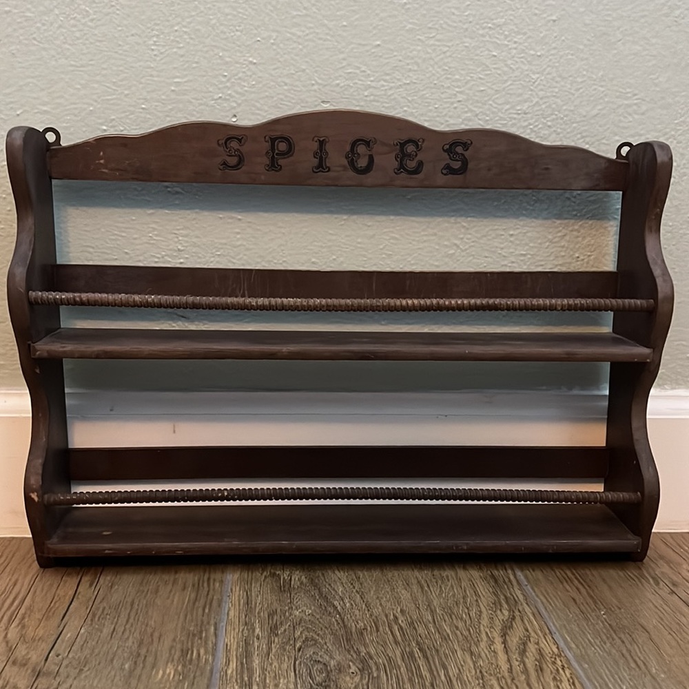 Vintage Wooden Spice Rack